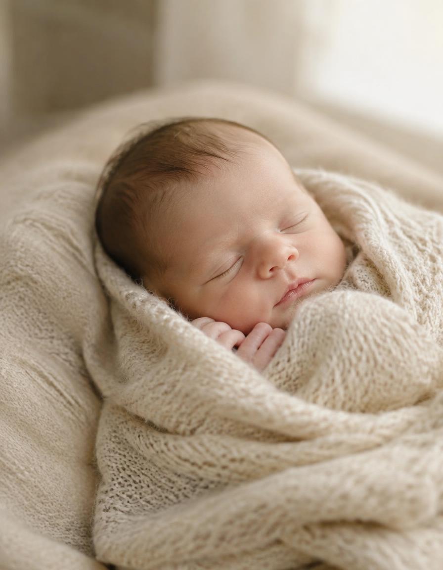 Newborn in Strickdecke
